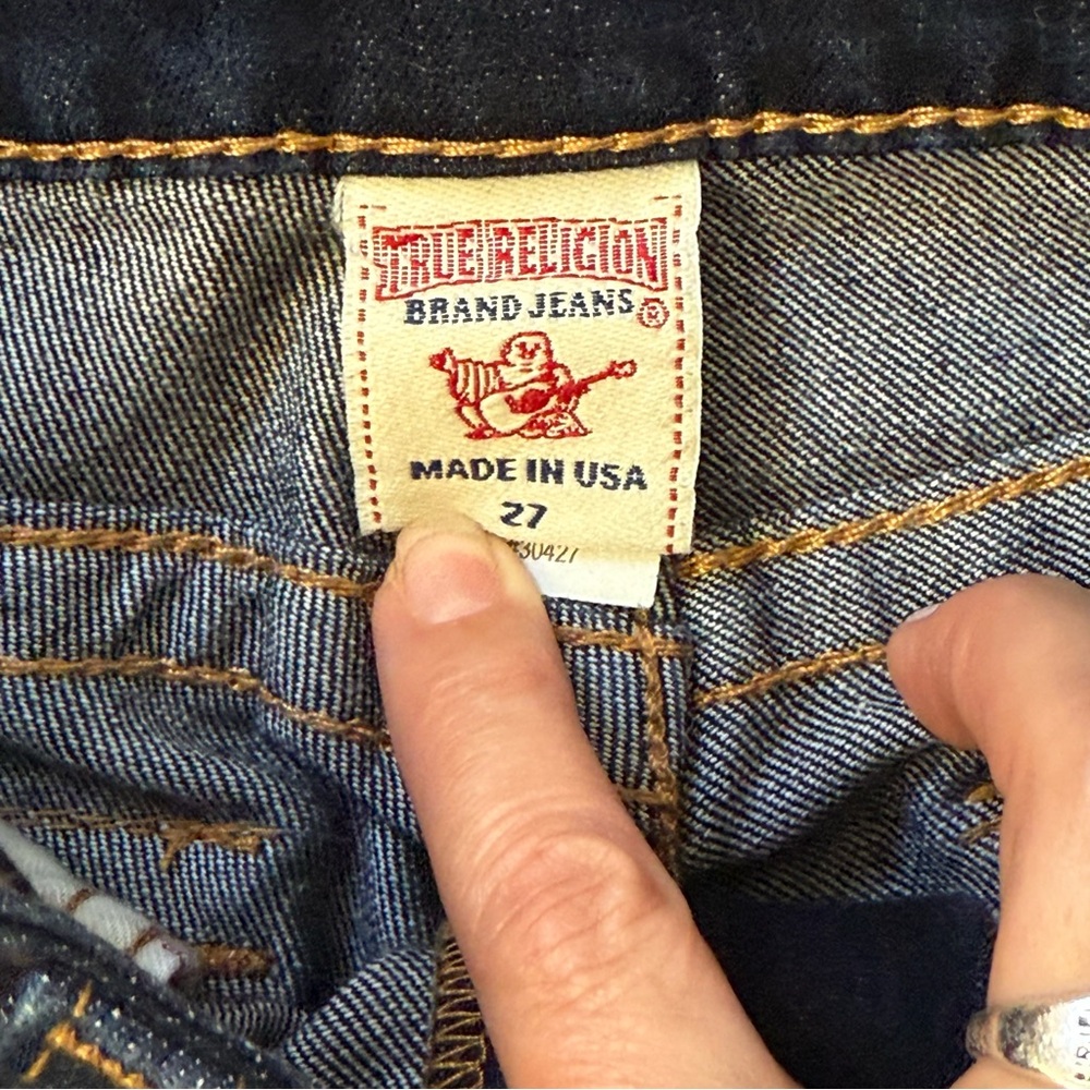 True Religion Joey Flare Denim Jeans Women Dark Blue Y2K USA Dark Blue Jeans 27 - Picture 8 of 11